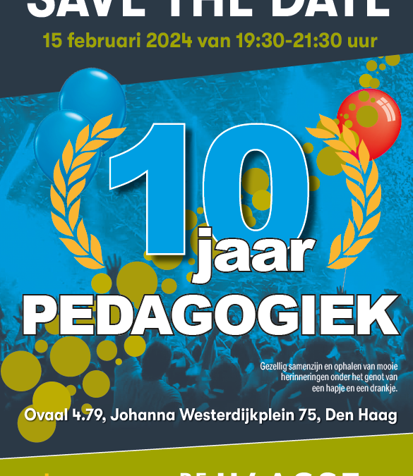 Save the date – 15 februari – 10 jaar Pedagogiek